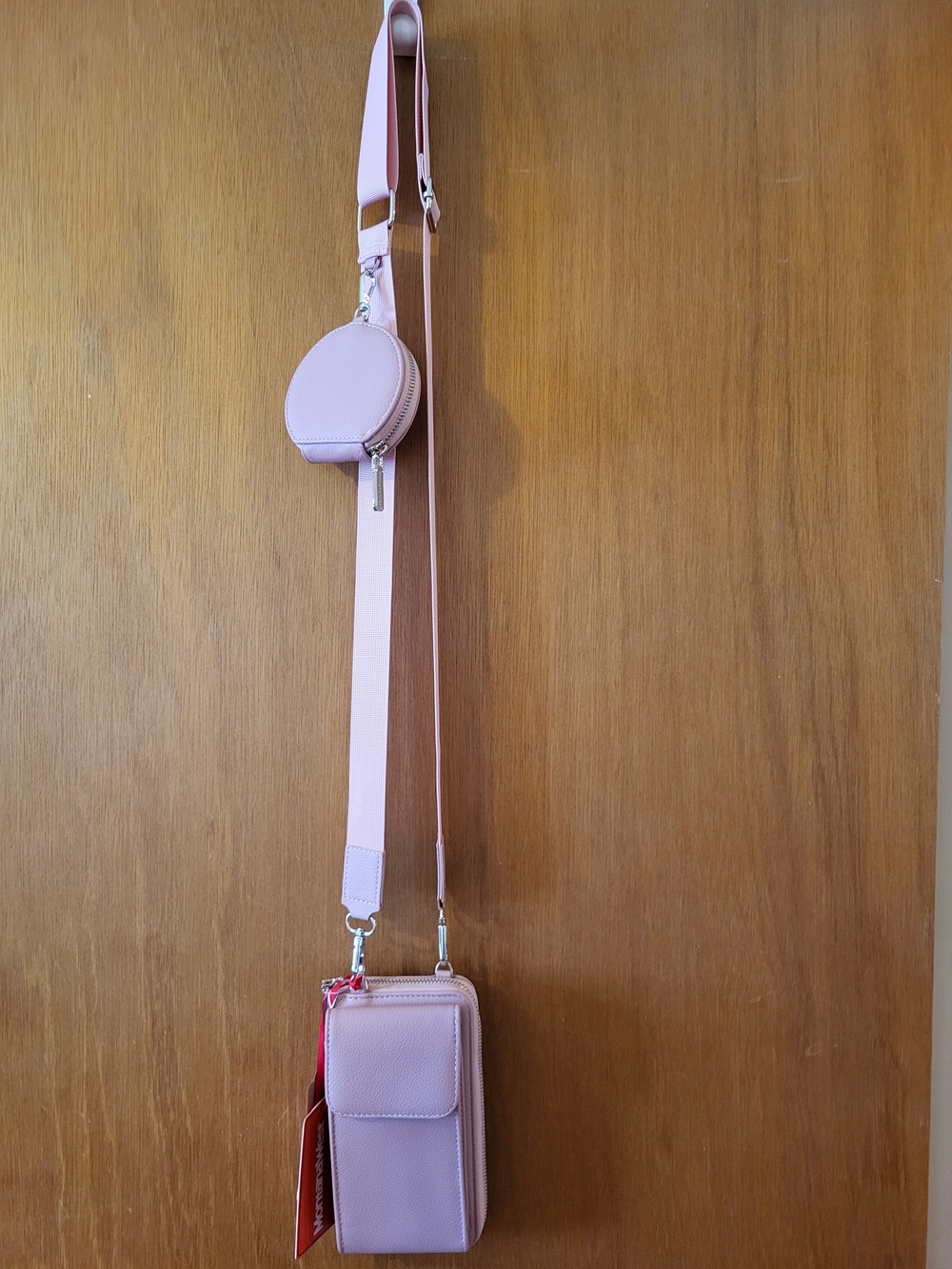 Montana West Light Pink Crossbody Phone Bag with Coin Pouch